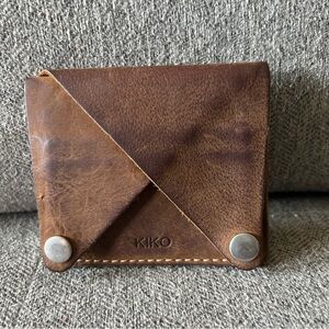 Kiko Rustic Brown Leather Card Holder